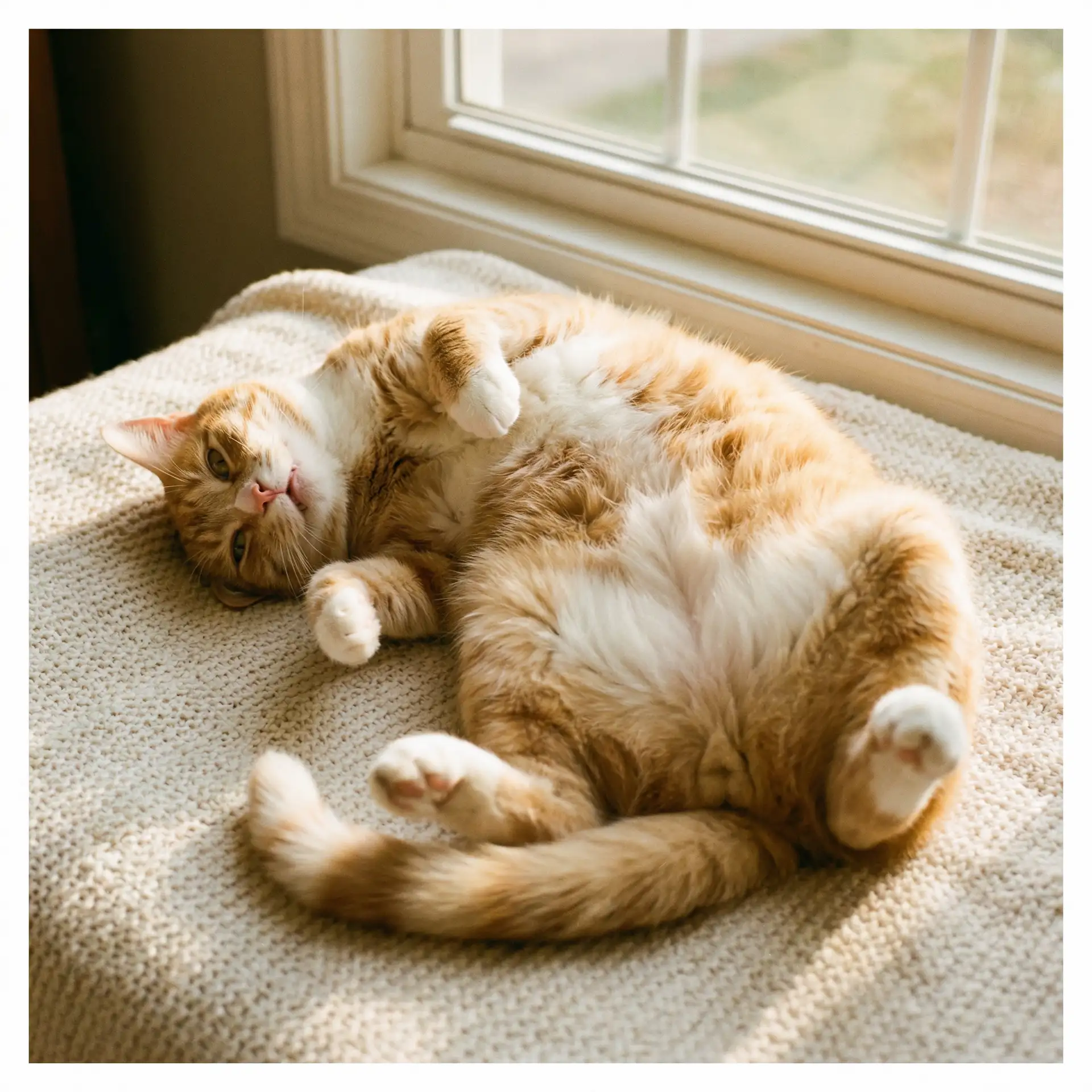 猫咪仰躺露出肚皮 - 狠狠撸